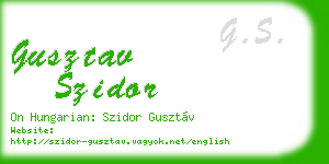 gusztav szidor business card