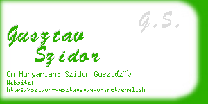 gusztav szidor business card